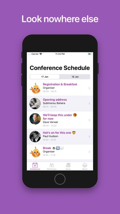 Emulate iPhone app iOS Conf SG using MyAndroid