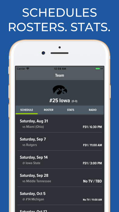 Emulate iPhone app Iowa Football Schedules using MyAndroid Emulate iPhone app Iowa Football Schedules using MyAndroid