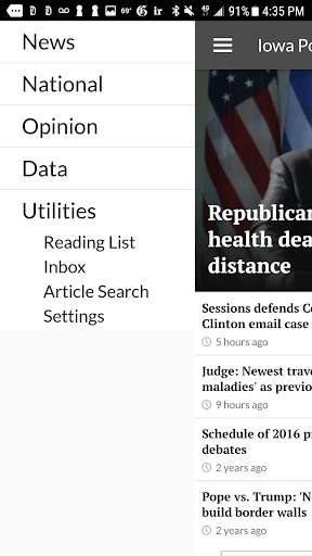 Emulate Android APK Iowa Politics Now