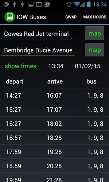 Run android online APK IOW Buses from MyAndroid or emulate IOW Buses using MyAndroid
