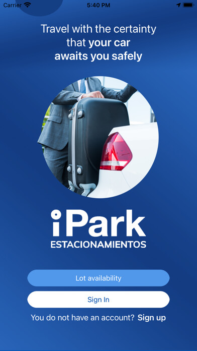 Emulate iPhone app iPark Estacionamientos using MyAndroid