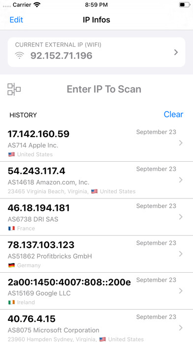 Emulate iPhone app IP Infos - IP Tracker using MyAndroid Emulate iPhone app IP Infos - IP Tracker using MyAndroid