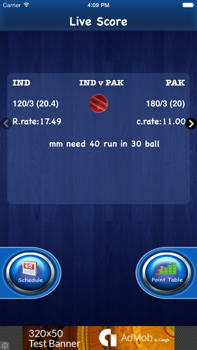 Emulate iPhone app IPL 2017 - Live score Schedule using MyAndroid