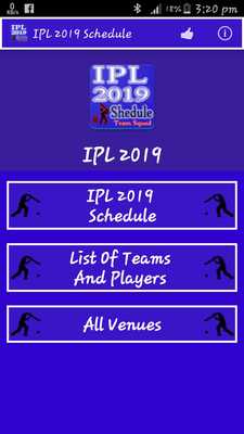 Emulate Android APK IPL 2019 Schedule