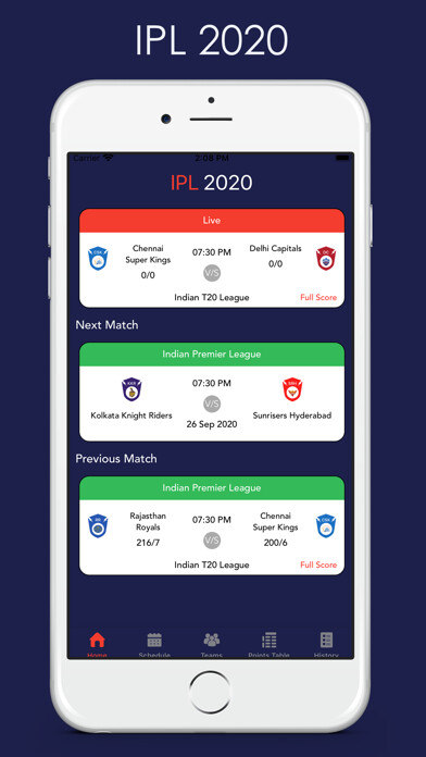 Emulate iPhone app IPL Live score using MyAndroid