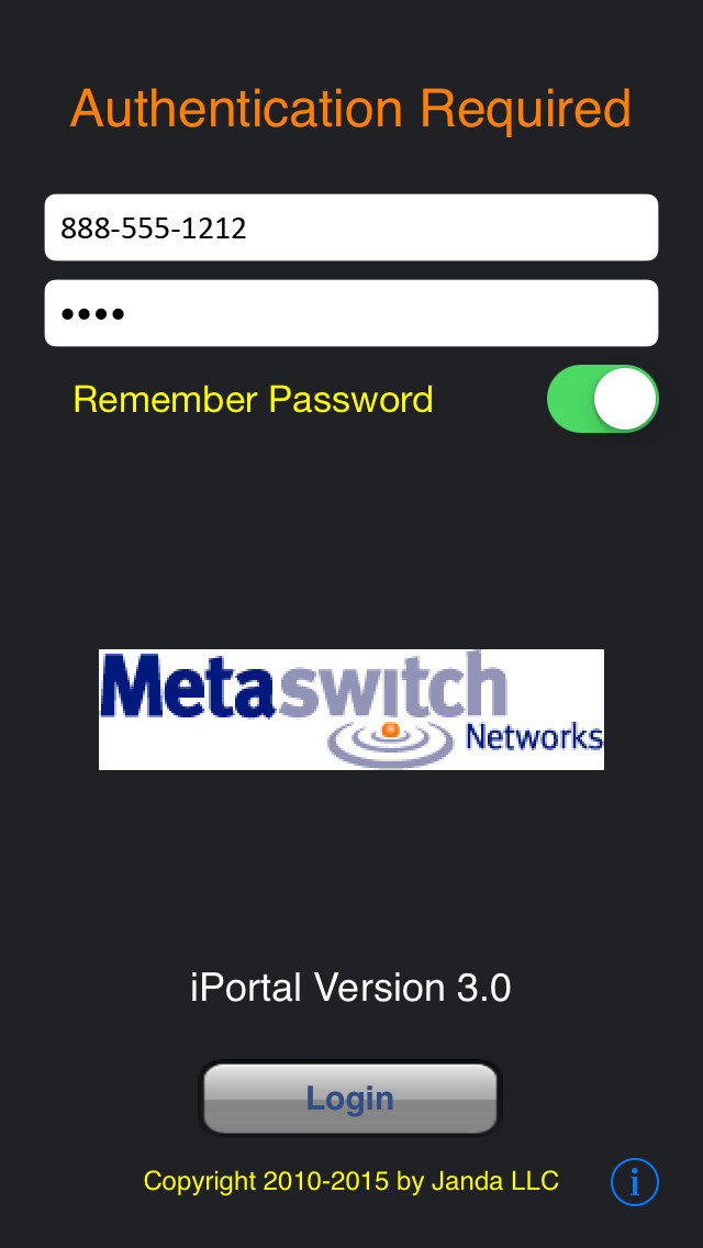 Emulate iPhone app iPortal - a Companion to Metaswitch CommPortal using MyAndroid