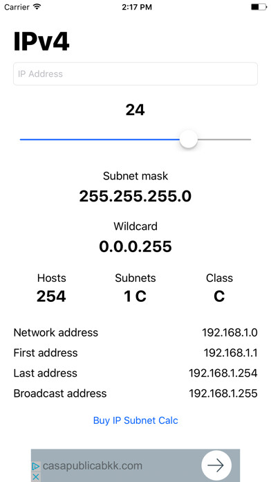 Emulate iPhone app IP Subnet Calc using MyAndroid Emulate iPhone app IP Subnet Calc using MyAndroid