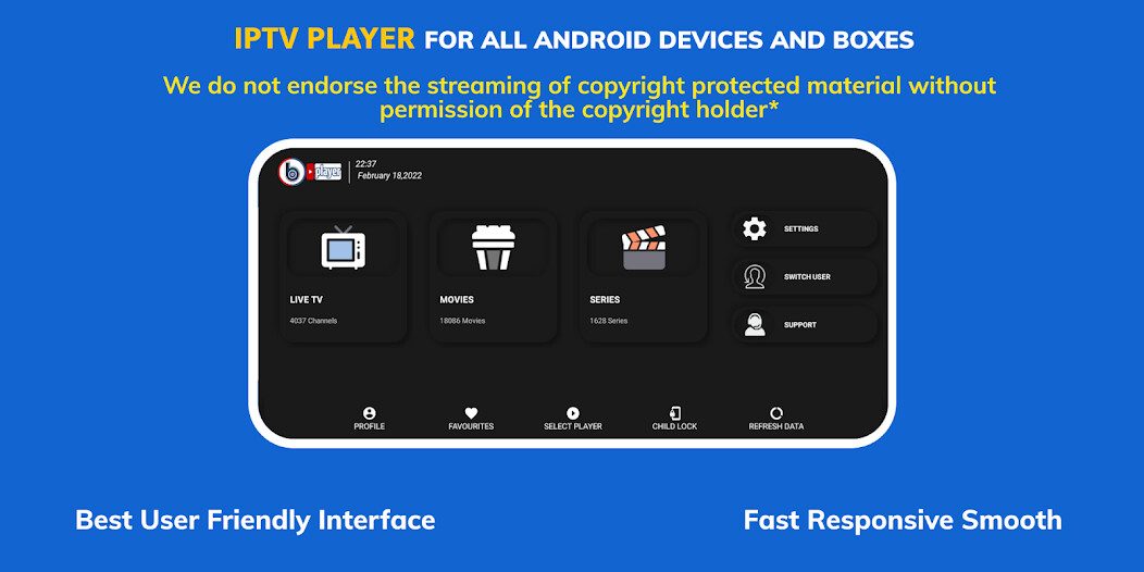 Run android online APK IPTV BLINK PLAYER from MyAndroid or emulate IPTV BLINK PLAYER using MyAndroid