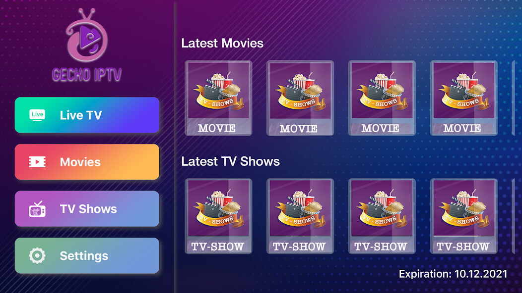 Run android online APK IPTV Gecko Player from MyAndroid or emulate IPTV Gecko Player using MyAndroid
