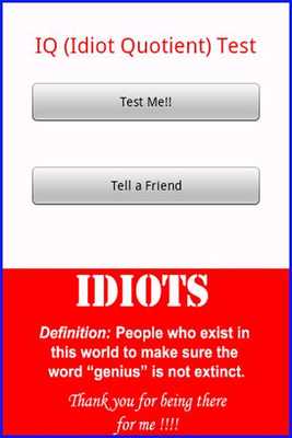 Emulate Android APK IQ (Idiot Quotient) Test Emulate Android APK IQ (Idiot Quotient) Test