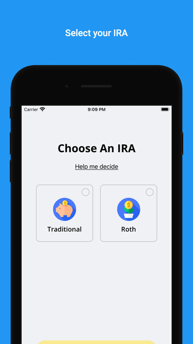 Emulate iPhone app IRA Calculator using MyAndroid