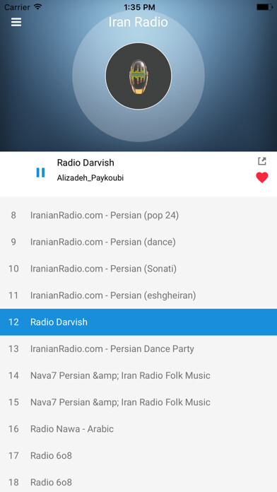 Emulate iPhone app Iran Radio Station: Persian FM using MyAndroid Emulate iPhone app Iran Radio Station: Persian FM using MyAndroid