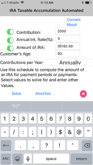 Emulate iPhone app IRA Tax Accumulation Automated using MyAndroid Emulate iPhone app IRA Tax Accumulation Automated using MyAndroid
