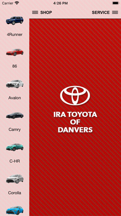 Emulate iPhone app Ira Toyota of Danvers using MyAndroid