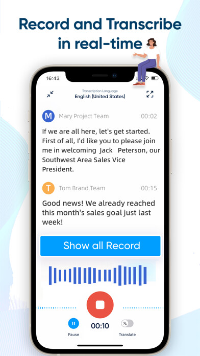Emulate iPhone app iRecord: Transcribe Voice Memo using MyAndroid