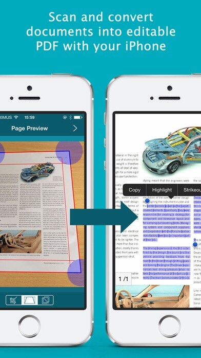 Emulate iPhone app IRIScan to PDF using MyAndroid