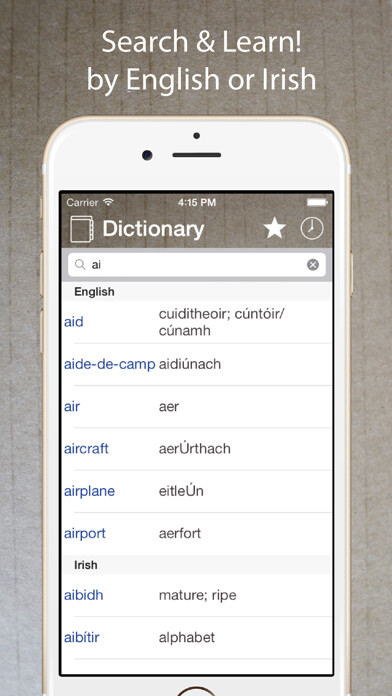 Emulate iPhone app Irish English Dictionary + using MyAndroid Emulate iPhone app Irish English Dictionary + using MyAndroid