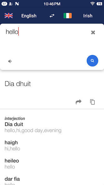 Run android online APK Irish English Translate from MyAndroid or emulate Irish English Translate using MyAndroid