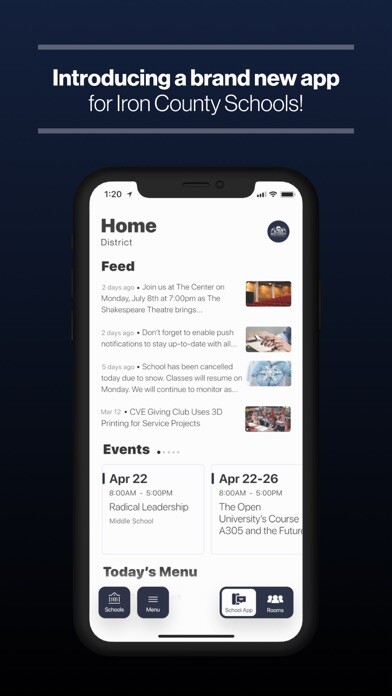 Emulate iPhone app Iron County School District using MyAndroid