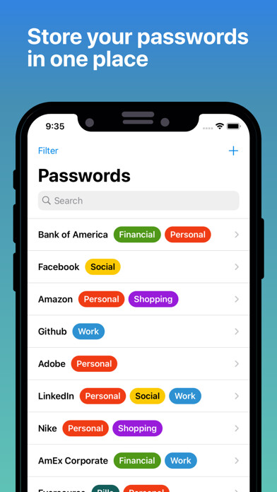 Emulate iPhone app IronCrypto - Password Manager using MyAndroid