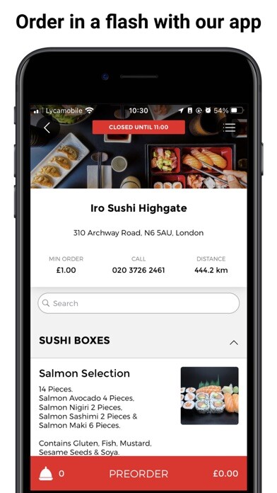 Emulate iPhone app Iro Sushi using MyAndroid