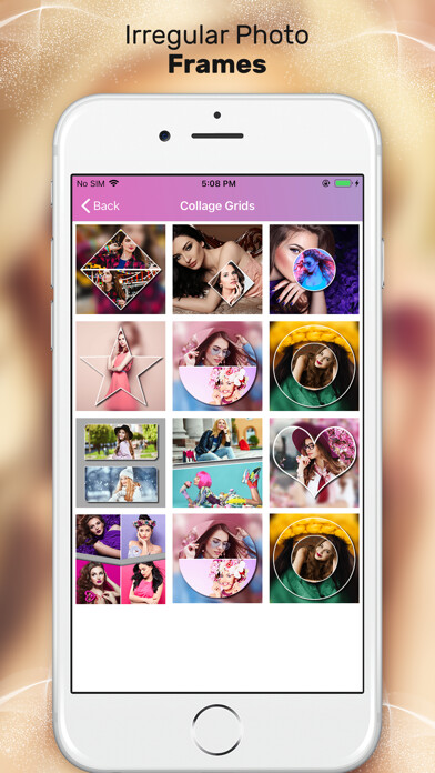 Emulate iPhone app Irregular Photo Collage Editor using MyAndroid