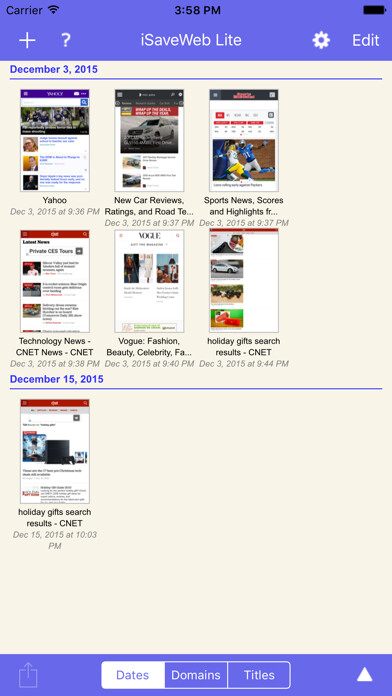 Emulate iPhone app iSaveWeb Lite using MyAndroid