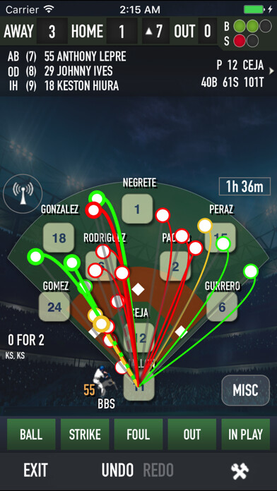 Emulate iPhone app iScore Baseball and Softball using MyAndroid
