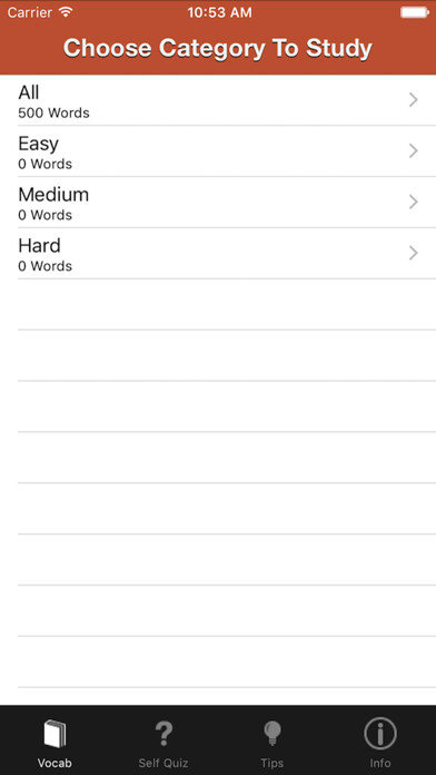 Emulate iPhone app ISEE/SSAT Vocab by Davidson Tutoring using MyAndroid