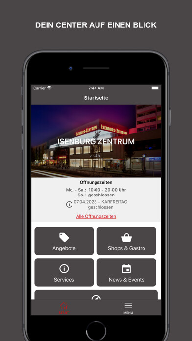Emulate iPhone app Isenburg-Zentrum using MyAndroid