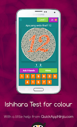 Run android online APK Ishihara Test for colour-blindness Lengkap Offline from MyAndroid or emulate Ishihara Test for colour-blindness Lengkap Offline using MyAndroid
