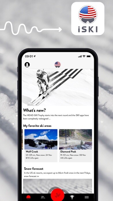 Emulate iPhone app iSKI USA - Ski Snow Track using MyAndroid