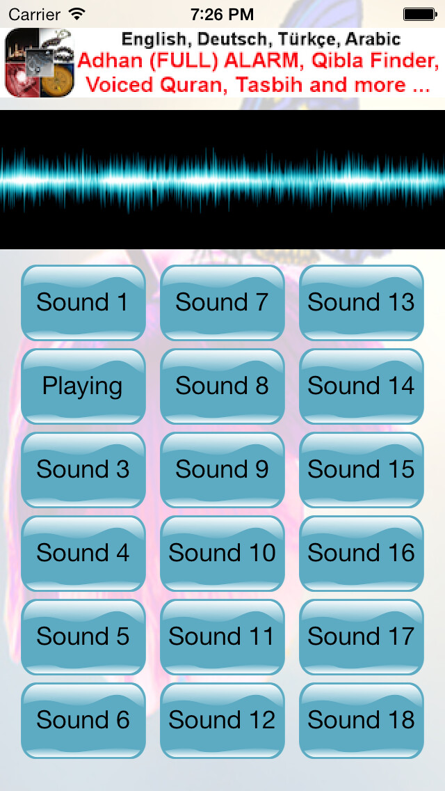 Emulate iPhone app Islamic SoundBoard using MyAndroid