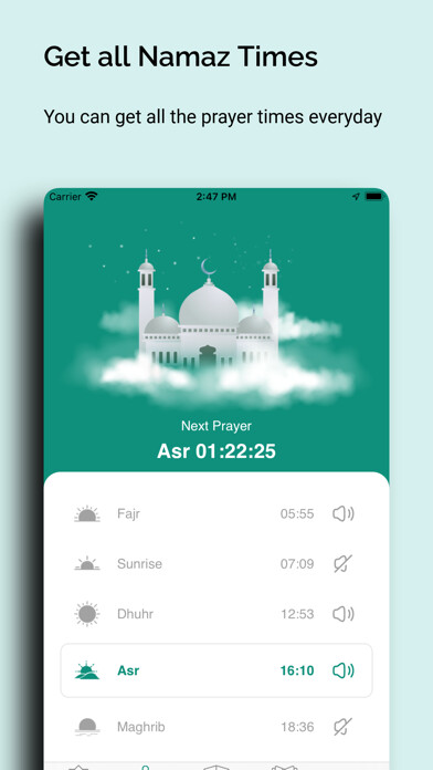 Emulate iPhone app Islamic World - Qibla, Azan using MyAndroid