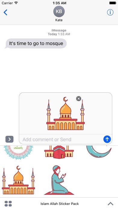 Emulate iPhone app Islam Muslim Sticker Pack using MyAndroid