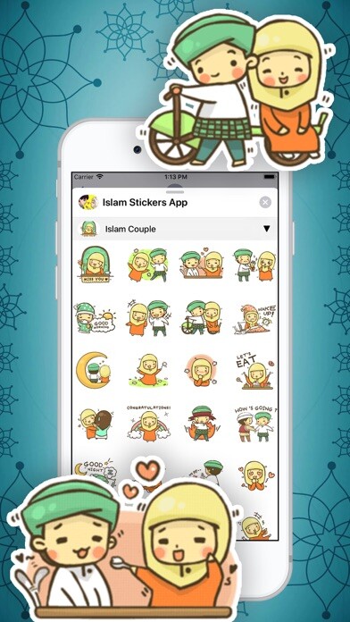 Emulate iPhone app Islam Stickers App using MyAndroid