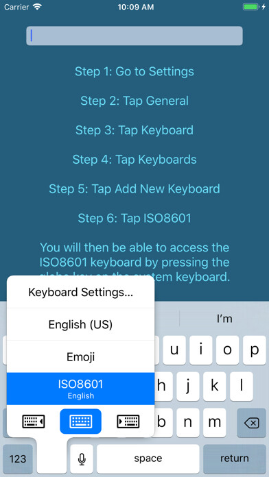 Emulate iPhone app ISO 8601 Keyboard using MyAndroid