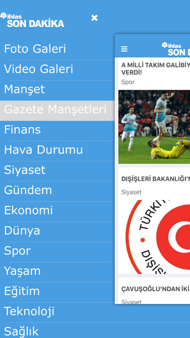 Emulate iPhone app iSonDakika using MyAndroid
