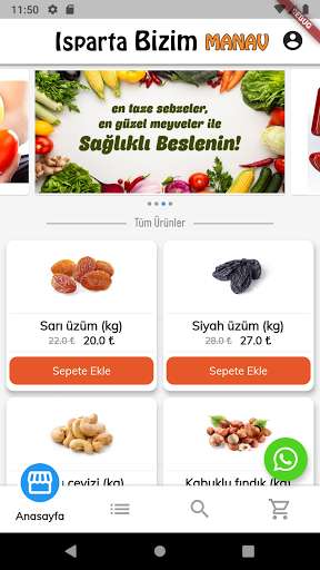 Run android online APK Isparta Bizim Manav from MyAndroid or emulate Isparta Bizim Manav using MyAndroid