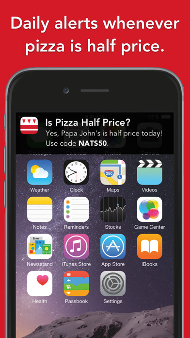 Emulate iPhone app Is Pizza Half Price? using MyAndroid Emulate iPhone app Is Pizza Half Price? using MyAndroid