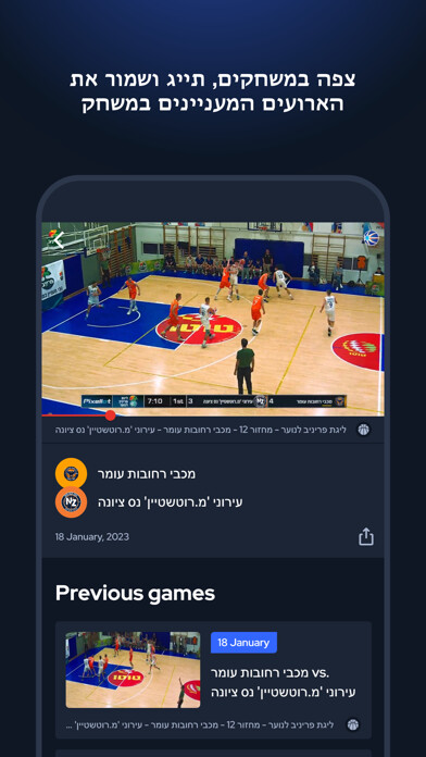 Emulate iPhone app Israeli Basketball TV using MyAndroid