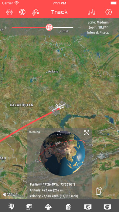 Emulate iPhone app ISS Real-Time Tracker 3D using MyAndroid