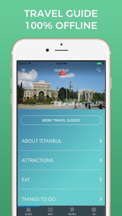 Emulate iPhone app Istanbul Travel Guide with Offline Street Map using MyAndroid