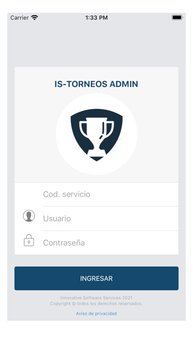 Emulate iPhone app IS-TORNEOS ADMIN using MyAndroid Emulate iPhone app IS-TORNEOS ADMIN using MyAndroid