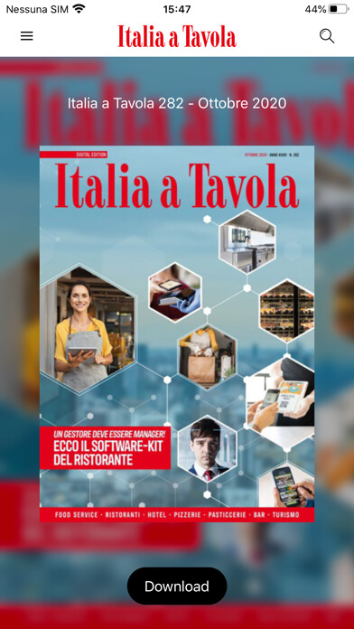 Emulate iPhone app Italia a Tavola using MyAndroid