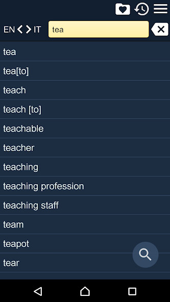 Emulate Android APK Italian English Dictionary Fr