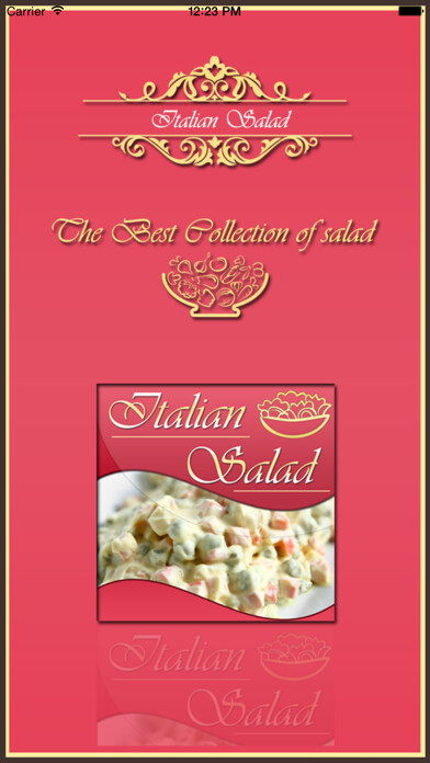Emulate iPhone app Italian Salad Recipes using MyAndroid