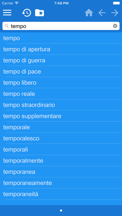 Emulate iPhone app Italian Swedish dictionary using MyAndroid