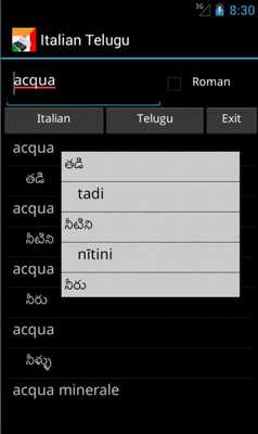 Emulate Android APK Italian Telugu Dictionary