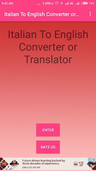 Run android online APK Italian To English Converter from MyAndroid or emulate Italian To English Converter using MyAndroid